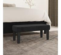 Xichuzi Banco de Terciopelo Negro 70x30x30 cm, Bancos Baul para Dormitorio, Banco Vestidor, Banquetas, Bancos para Cocina, Banco Auxiliar Cocina, Banco Vestuario