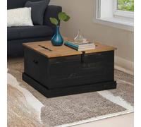 Xichuzi Baúl de Almacenamiento Halden Negro 91x91x47 cm Madera Maciza, Banco Recibidor, Banco Comedor, Bancos para Cocina, Banco Vestuario - 4018408