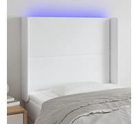 Xichuzi Cabecero con LED, Cabeceros Cama, Cabeceros Moderno, Muebles Habitacion, Cabezales Cama, Cama Cabeza, Mueble Cabecero, Cuero sintético Blanco 103x16x118/128 cm