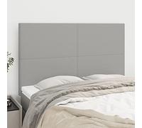 Xichuzi Cabeceros 4 Unidades, Cabeceros Cama, Cabeceros Moderno, Cabezales Cama, Muebles Habitacion, Mueble Cabecero,Cama Cabeza, Tela Gris Claro 72x5x78/88 cm