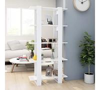 Xichuzi Estantería/Divisor de Espacio, Libreria Estanteria, Estanteria Libros, Estanteria Alta, Estanteria Escalera, Estanterias Habitacion, aglomerado Blanco 80x30x160 cm