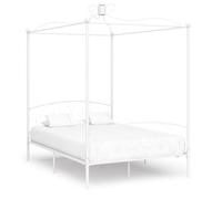 Xichuzi Estructura de Cama con Dosel, Somier, Sofá Cama, Mueble Cama, Bases De Cama, Metal Blanco 140x200 cm