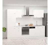 Xichuzi Juego de Muebles de Cocina 7 Piezas, Mueble Fregadero, Encimera, Cocinas Completas, Muebles de Cocina por Módulos, Aglomerado Blanco