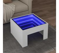 Xichuzi Mesa de Centro con Infinity LED Blanco 50x50x30 cm, Mesa Baja Salon, Mesa Centro Salon, Mesa Auxiliar, Mesa Cafe, Mesita Salon, Muebles De Salon Modernos - 847602
