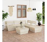 Xichuzi Muebles de palets para jardín 6 pzas Madera de Abeto impregnada, Conjunto Jardin Exterior, Muebles Jardin Exterior, Conjunto Terraza, Terraza Exterior Chill out, Garden Furniture 3063722