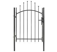 Xichuzi Puerta de jardín de Acero Negro 1x1,5 m, Puertas para Jardin, Puertas De Exterior, Valla Jardín, Rejas para Puertas De Entrada