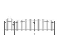 Xichuzi Puerta de Valla de jardín con Punta de Lanza, Vallas para Jardin, Puertas para Jardin, Puerta Entrada Exterior, Valla Jardin Exterior, 5x1,5 m Negro