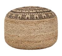 Xichuzi Puf Tejido a Mano marrón 45x30 cm Yute, Reposapies Sofa, Puff Salon, Banqueta Piano, Puf Cama, Foot Stool 248088