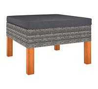 Xichuzi Reposapiés de ratán, Taburete Terraza, Taburete De Jardin, Reposapies Sofa, Taburete Reposapies, Taburetes Bajos, sintético y Madera Maciza de eucalipto