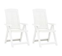 Xichuzi Sillas de jardín reclinables 2 Unidades plástico Blanco, Sillas Jardin Exterior, Sillas Terraza, Silla Exterior - 48766