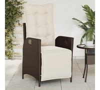 Xichuzi Sillón reclinable de jardín con reposapiés ratán PE marrón, Sillas Terraza Exterior, Sillas Balcon, Sillas Jardin Exterior, Silla Terraza - 365282