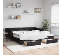 Xichuzi Sofá Cama con cajones Tela Negro 100x200 cm, Estructura de Cama, Sofas De Salon, Sofa Relax, Sofa Bed, Base De Cama, Marco De Cama, Somier - 3197487
