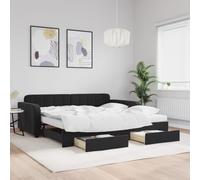 Xichuzi Sofá Cama con cajones Terciopelo Negro 100x200 cm, Estructura de Cama, Sofas De Salon, Sofa Relax, Sofa Bed, Base De Cama, Marco De Cama, Somier - 3197012