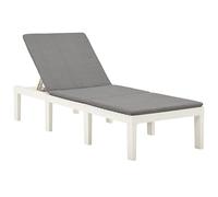 Xichuzi Tumbona con cojín plástico Blanco, Tumbonas Jardin Exterior, Tumbona Playa, Tumbona Reclinable, Tumbona Piscina, Muebles Terraza - 315828