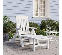 Xichuzi Tumbona Plegable con Ruedas PP Blanco, Tumbonas Jardin Exterior, Tumbona Piscina, Sun Lounger, Tumbonas De Jardin, Cama Jardin Exterior, Tumbona De Playa
