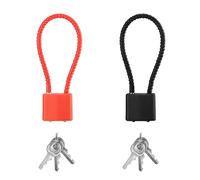 Xiciki 2 candados de grillete largo con llaves, candado de cuerda de acero resistente, cadena de cable flexible y candado para maleta, bicicleta, puerta, taquilla, garaje, uso al aire libre