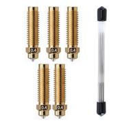 Xiciki 5 boquillas de impresora 3D 0,4 y 10 agujas de limpieza, boquilla bimetálica de latón de 0,4 mm para Elegoo Centauri Carbon, Copper Alloy Hotend Nozzles Kit para impresora 3D