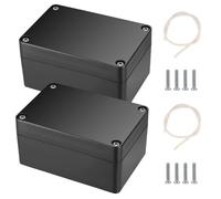 Xiciki - Caja de derivación impermeable IP65, 2 piezas, 100 x 68 x 50 mm | ABS, 8 tornillos incluidos, sello de silicona, para cableado exterior, bricolaje electrónico