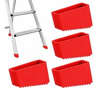 Xiciki - Juego de 4 fundas de pie de escalera, fundas antideslizantes de goma, tapas de escaleras de repuesto, patas de escalera de goma para escaleras domésticas, color rojo