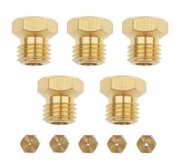 Xiciki - Lote de 5 boquillas de gas butano universales, 0,5/0,7/0,7/0,87/1.02, inyector de gas de botella de gas, kit de conversión, rociador de gas de ciudad para quemador de propano [clase