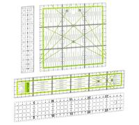 Xiciki - Regla de costura transparente (4 piezas, regla Patchwork con graduación cm y ángulo 30°/45°/60°, 3x15 cm/15x15 cm/5x30 cm, herramienta de corte precisa para acolchado, acolchado y bricolaje