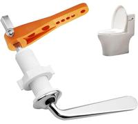 Xiciki Repuesto de manija de inodoro de repuesto, palanca de cisterna cromada de aleación de zinc duradera con brazo ajustable de 110 mm, kit de repuesto de ajuste universal para la mayoría de tanques