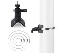 Xiciki Soporte universal de mástil de metal con 4 trabillas Ø50/100/150/200 mm, ajustable 360° para Eufy eufyCam 3, 3C, 2, 2C, 2C Pro, Wyze Cam Pan, Arlo Ultra 2 (negro)