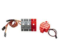 XICOOLEE Programmable Geekservo Compatible with Standard Building Blocks for Ardui Microbit Raspberry Pi,Geekservo Compatible Building Block Gear Motor/Servo DIY Smart Car（2pcs Motor+2pcs Servo）
