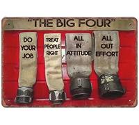 Xiddxu Letrero de aluminio para pared, letrero de metal vintage con texto en inglés "The Big Four Firefighter Do Your Job", regalos de bombero, divertidos regalos retro para cocina, al aire libre