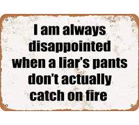 Xiddxu Letrero de metal con texto en inglés "Liar Pants on Fire", decoración de pared para bar, cafetería, club, 15 x 20 cm