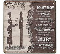 Xiddxu Letrero de metal vintage para decoración de mamá e hijo, letrero de estaño con texto en inglés «To My Mom I Know It's Not Easy Mother's Day Old Fashion» para el hogar, café, comedor, decoración