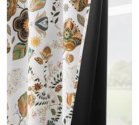XiDi Cortinas 100% Oscurecedoras Blanco Vintage - 137cm Estampado Floral Elegante | 2 Paneles Ojales 4cm Térmicas