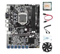 XIDIT 12 tarjetas B75 BTC Mining placa base con CPU aleatoria + ventilador + grasa térmica + 2 cables SATA 12 x USB 3.0 LGA1155 DDR3 RAM SATA3.0