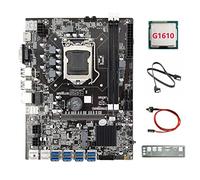 XIDIT Placa base B75 8USB ETH Mining 8XUSB+G1610 CPU+SATA Cable+Switch Cable+Baffle LGA1155 B75 USB BTC Miner Motherboard