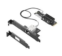 XIDIT Tarjeta adaptadora de red M.2 a puerto único de 10 Gbase Ethernet Gigabit Nic B Key M Key 10G/2.5G/1000M RJ45 Lan Tarjeta adaptadora de red AQC107