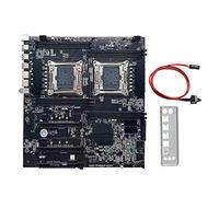 XIDIT X99 - Placa base de minería de doble enchufe con cable de interruptor + bisel LGA2011-3 Dual CPU DDR4 ranura de memoria 8XSATA2.0 M.2