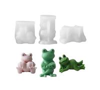 Xidmold 3 moldes de silicona para velas de rana, para velas de cera de soja, jabón, yeso, hormigón, artesanía