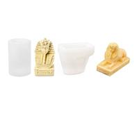 Xidmold Juego de 2 moldes de silicona egipcia Cleopatra esfinge, moldes de silicona para tartas, chocolate, jabón, velas de cera de soja, estatua, manualidades