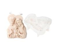 Xidmold Sagrada Familia Molde de Vela Maria José con Jesús Molde de Silicona para Velas de Cera de Soja, Figura Religiosa, Adornos Artesanales