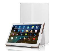 XIDO Funda para Tablet 10 Pulgadas BEISTA/ LNMBBS/ YUNTAB K107 K17 - Slim Fit Folio Cubierta Carcasa Caso con Stand Función para Tablet 10.1 Pulgadas SANNUO/ SUMTAB/ YOTOPT/ Kivors/ Artizlee, Blanco