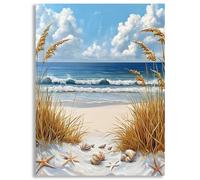 Xieazgsn 5D Diamond Painting Adultos Playa, Kit Pintura de Diamantes DIY Caparazón, Manualidades Niños y Adultos, Regalo Original Cumpleaños, Decoración Pared Hogar, Strass Cuadrados 40x60cm, z@853