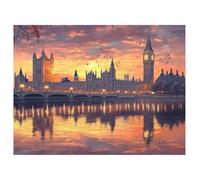 Xieazgsn Pintar por Numeros Adultos Londres, 5D Diamond Painting Full Cuadrado Drill, Cuadros Pintar con Numeros Diamantes, Kit de Bordado Mosaico DIY, Pintura con Diamantes Paisaje, 50x60cm, z@1905