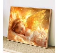 Xieazgsn Pintura de Diamante Adultos Ángel, 5D Ala Diamond Painting Kit Completo, Manualidades Adultos DIY Cristal, Pintura con Diamante Strass Redondos, Decoración Pared Casa Regalo 40x50cm, z@2206