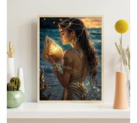 Xieazgsn Pintura de Diamante Adultos Mar, 5D Mujer Diamond Painting Kit Completo, Manualidades Adultos DIY Cristal, Pintura con Diamante Strass Redondos, Decoración Pared Casa Regalo 60x80cm, z@1100