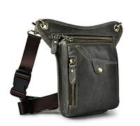 Xieben Bolsa De Cuero para La Pierna Caída para Hombres Mujeres Motocicletas Ciclismo Ciclismo Multiusos Cintura del Muslo Paquete De Fanny Bum Pocket Senderismo Deportes Bolsa De Camping Gris Oscuro