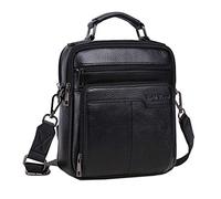 Xieben Bolsa De Mensajero De Hombro De Cuero De Negocios para Hombres Bolso De Viaje Crossbody Al Aire Libre Maletín Cartera Bolsa De Teléfono Monedero Mochila Informal Negro