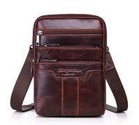 Xieben Bolso bandolera de cuero, paquete de hombro para hombres, viajes de negocios, senderismo al aire libre, camping, bandolera, maletín, cartera, bolsa para teléfono