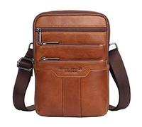 Xieben Bolso bandolera de cuero, paquete de hombro para hombres, viajes de negocios, senderismo al aire libre, camping, bandolera, maletín, cartera, bolsa para teléfono