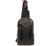 Xieben Bolso bandolera de cuero para hombres, viajes al aire libre, caza, senderismo, acampada, bandolera, mochila, mochila, Café