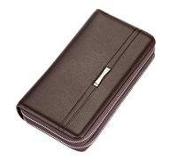 Xieben Bolso De Cuero Correa Para La Muñeca Para Hombre Titular De Teléfono Bolso Para La Bolsa Negocio Compartimientos Múltiples Bolso Phone marrón